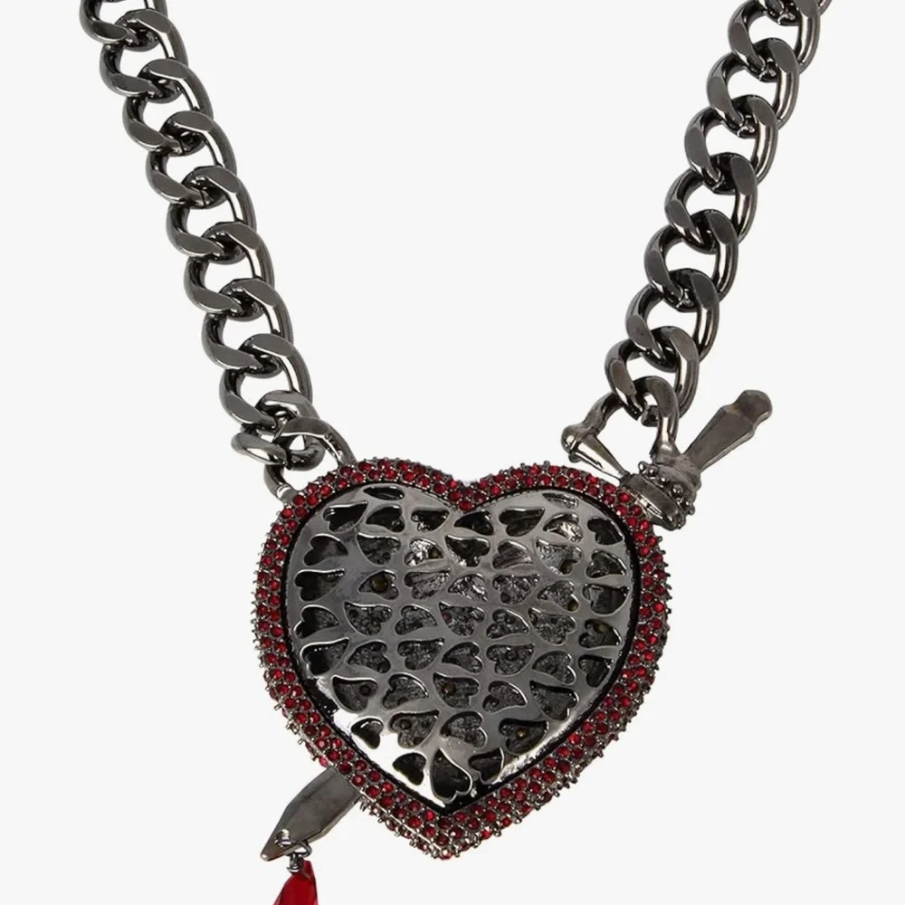 Betsey Johnson Heart Dagger Pendant Necklace